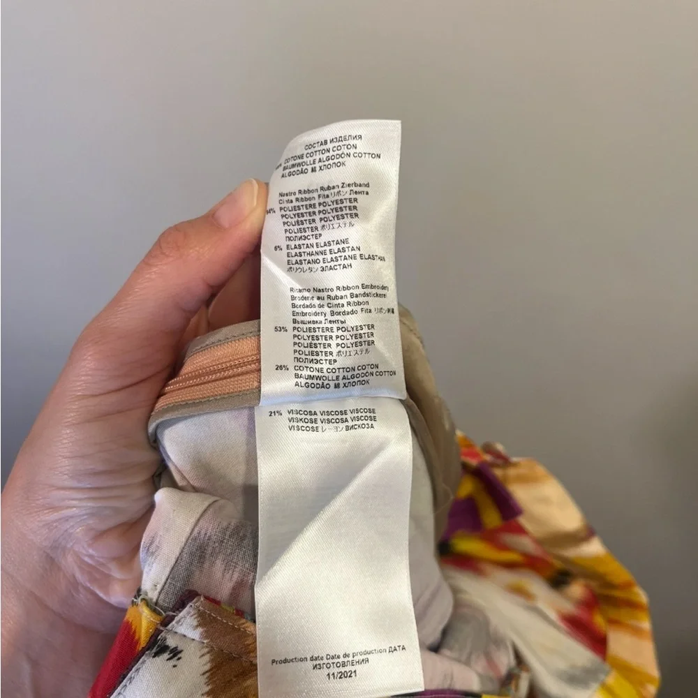 ETRO FUCHSIA IKAT RIBBON STRAP MIDI DRESS SIZE EU 40 - Picture 12 of 13